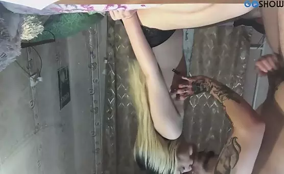 Inked Guy Pounds Blonde from Behind